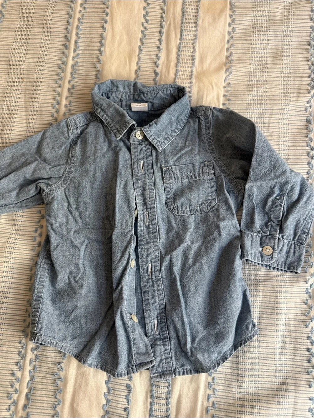 GAP Light Blue Kids Denim Button-Down Shirt